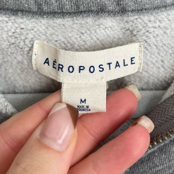 Aeropostale Grey Zip Up Sweatshirt - Picture 4 of 4